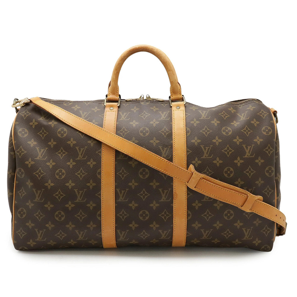 LOUIS VUITTON Monogram Keepall Bandouliere Boston Bag Travel Shoulder